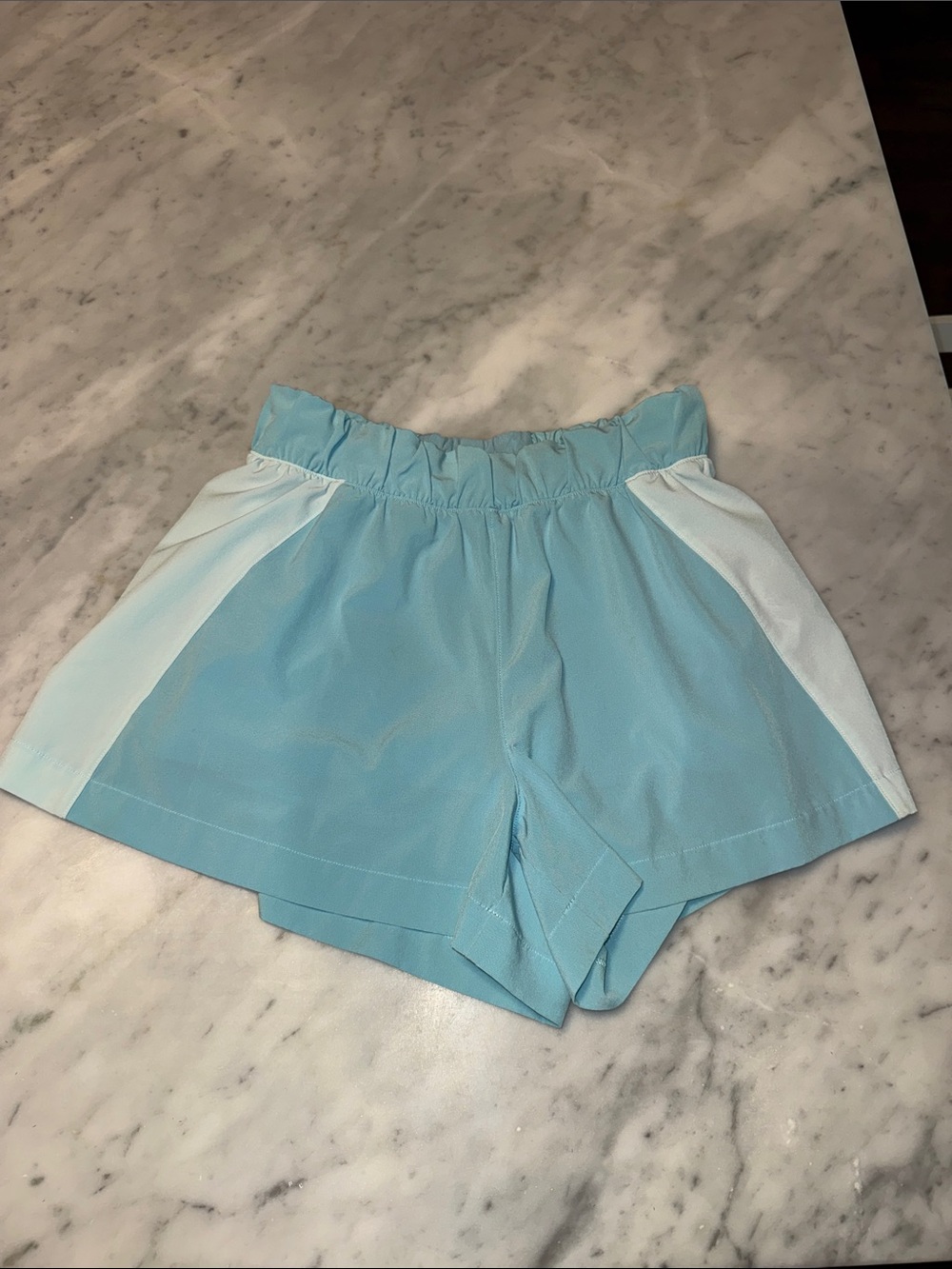Athleta Sky Blue Shorts with built in liner